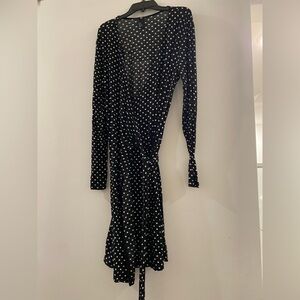 H&M Black Polka Dot Wrap Dress
